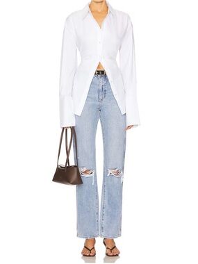 GRLFRND Sara Super High Rise Slim Straight Jeans Size 27